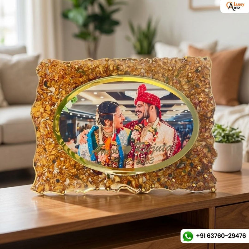 12 by 16 Inch Curve Shape Varmala Preservation Photo frame