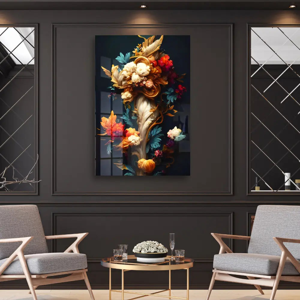 Retro Decorative Flower Acrylic Wall Art