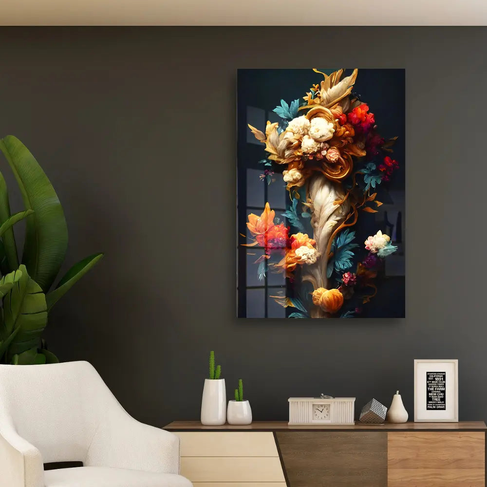 Retro Decorative Flower Acrylic Wall Art