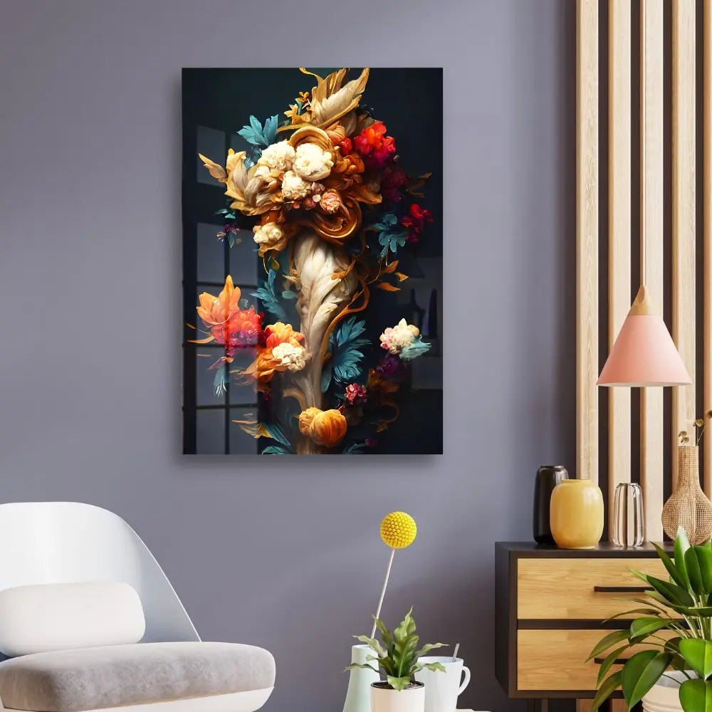 Retro Decorative Flower Acrylic Wall Art