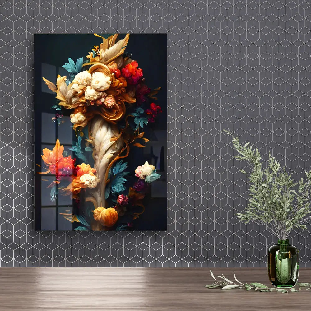 Retro Decorative Flower Acrylic Wall Art