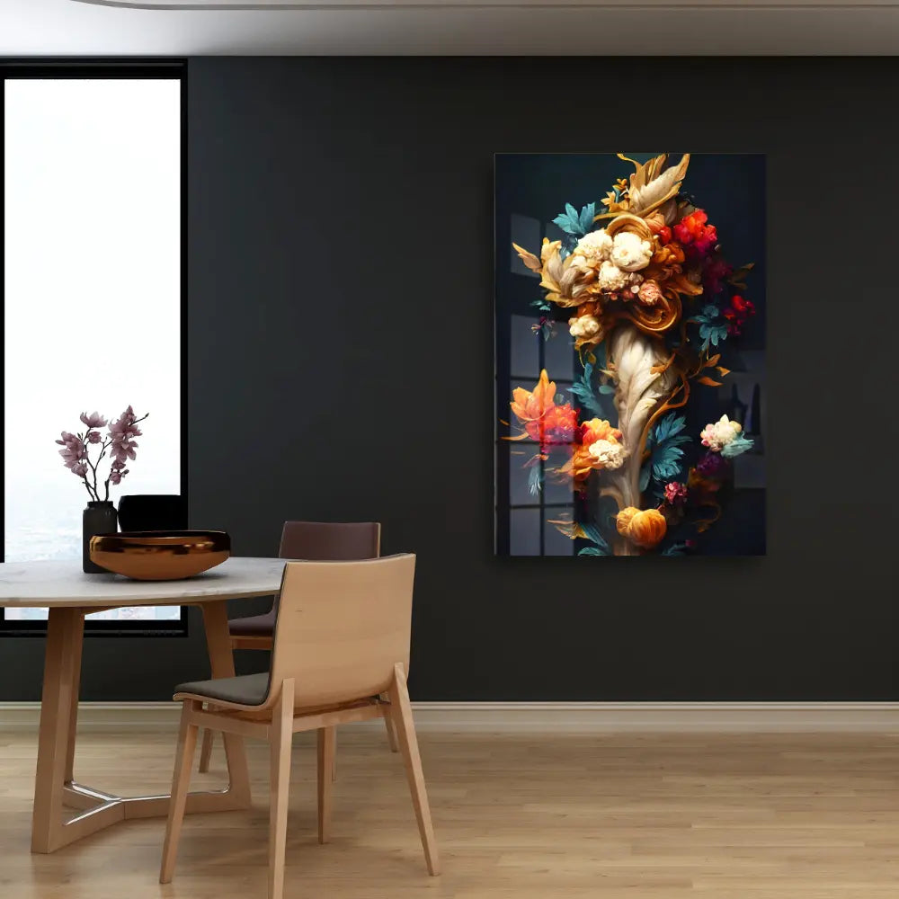 Retro Decorative Flower Acrylic Wall Art