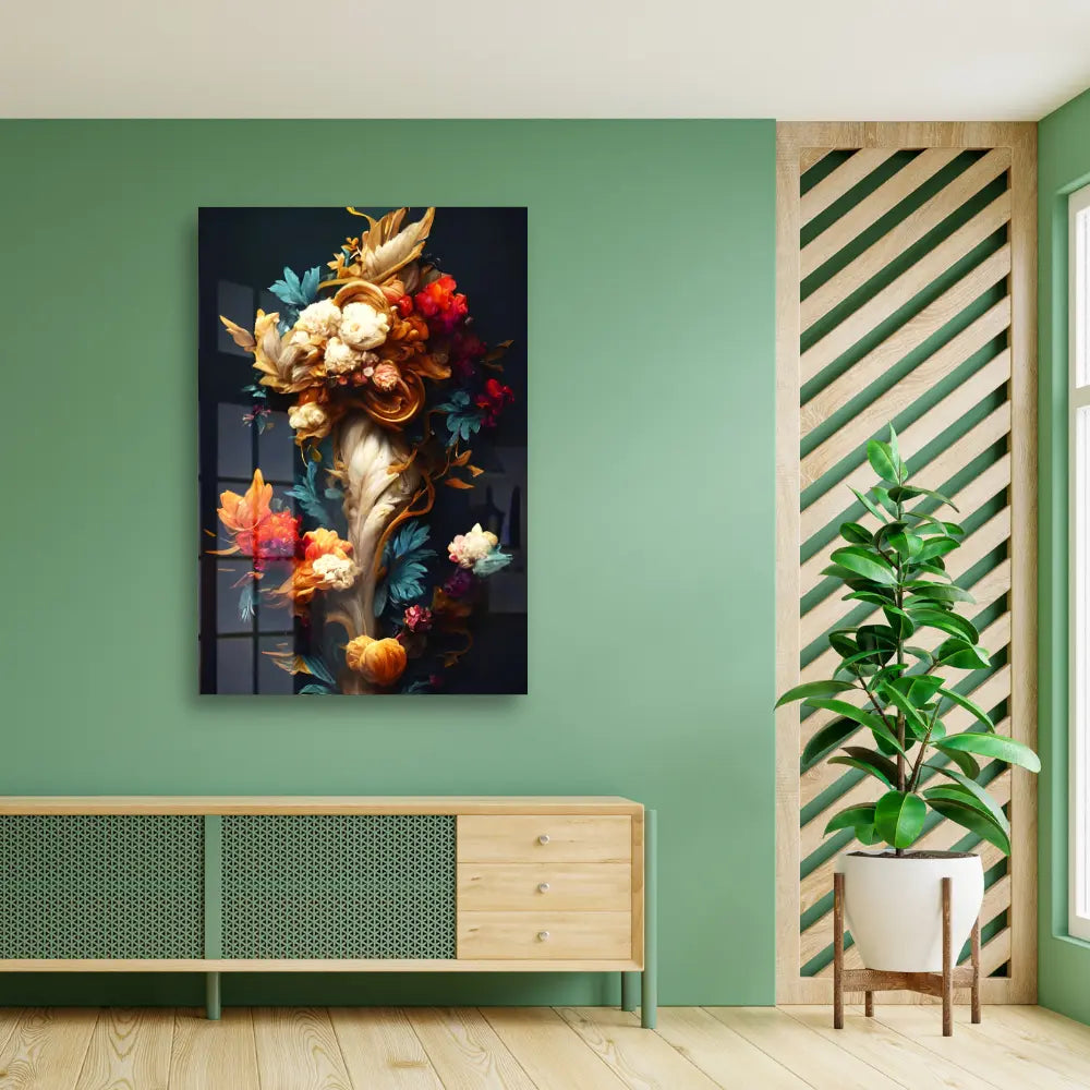 Retro Decorative Flower Acrylic Wall Art