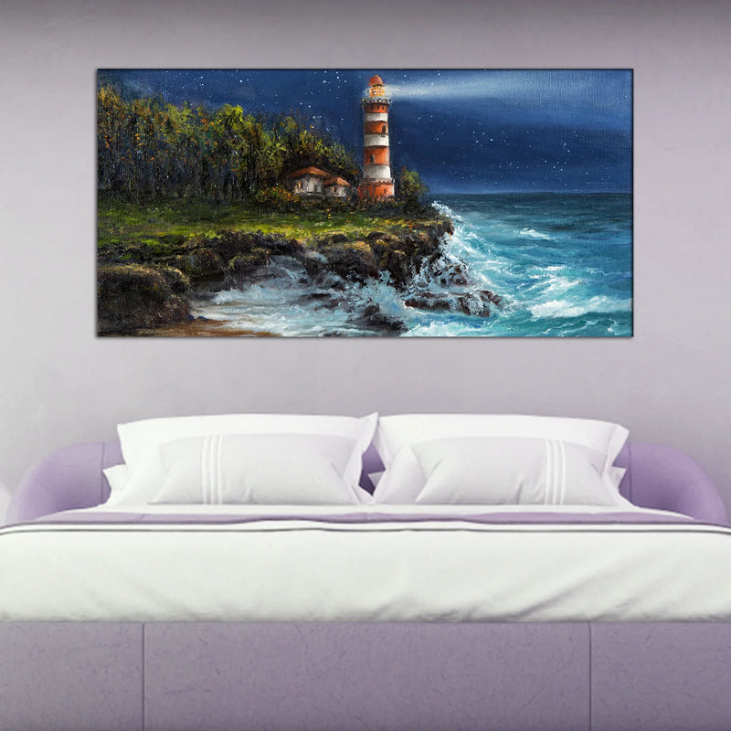 Lighthouse Ocean Canvas Wall Painting