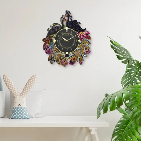 Decorative Colorful Peacock Wall Clock Decorative Colorful Peacock Wall Clock