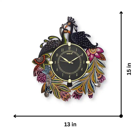 Decorative Colorful Peacock Wall Clock Decorative Colorful Peacock Wall Clock