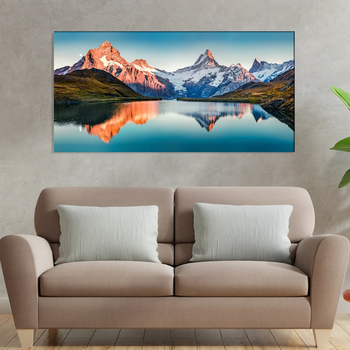 Majestic Mountain Lake Canvas Wall Painting