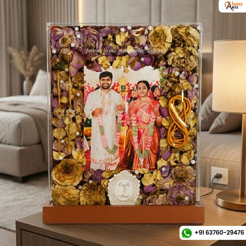 Custom Varmala Preservation Resin Frame | Wedding Card Preservation in Resin