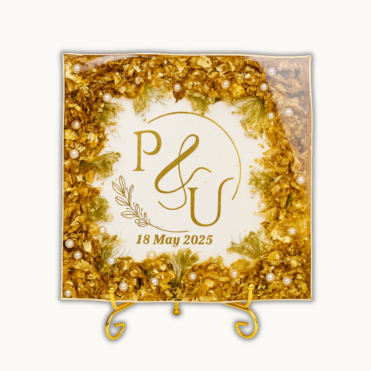Resin 8 inch 3block with Round curve shape Keychain with Pandent with Name initial logo Varmala Preservation