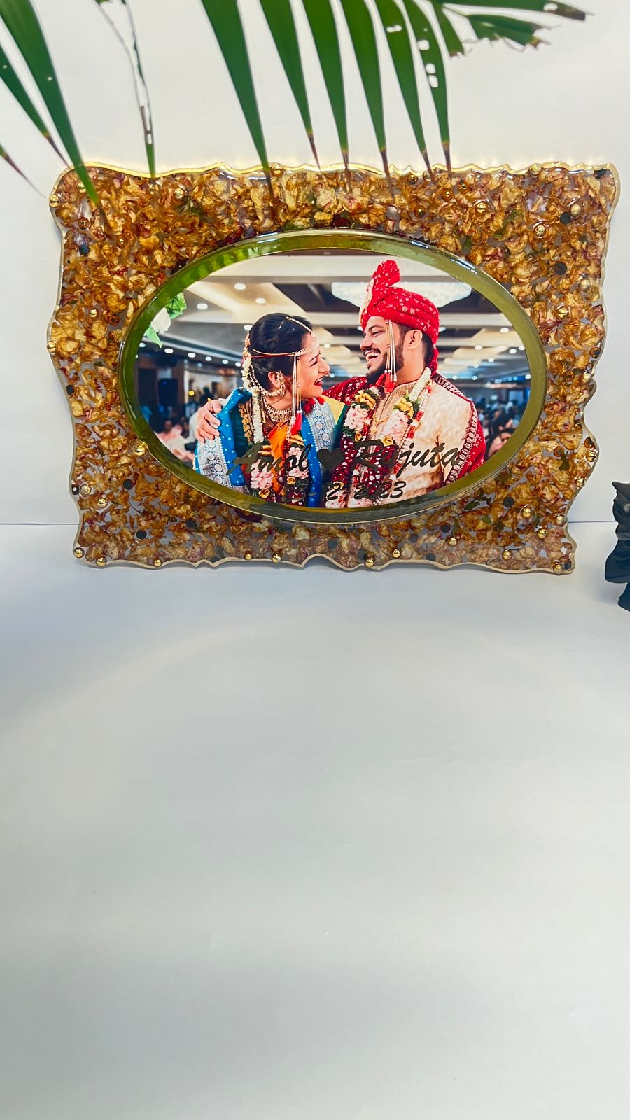 12 by 16 Inch Curve Shape Varmala Preservation Photo frame