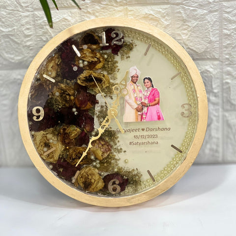 Beautiful Teakwood Varmala Preservation Wall Clock Beautiful Teakwood Varmala Preservation Wall Clock