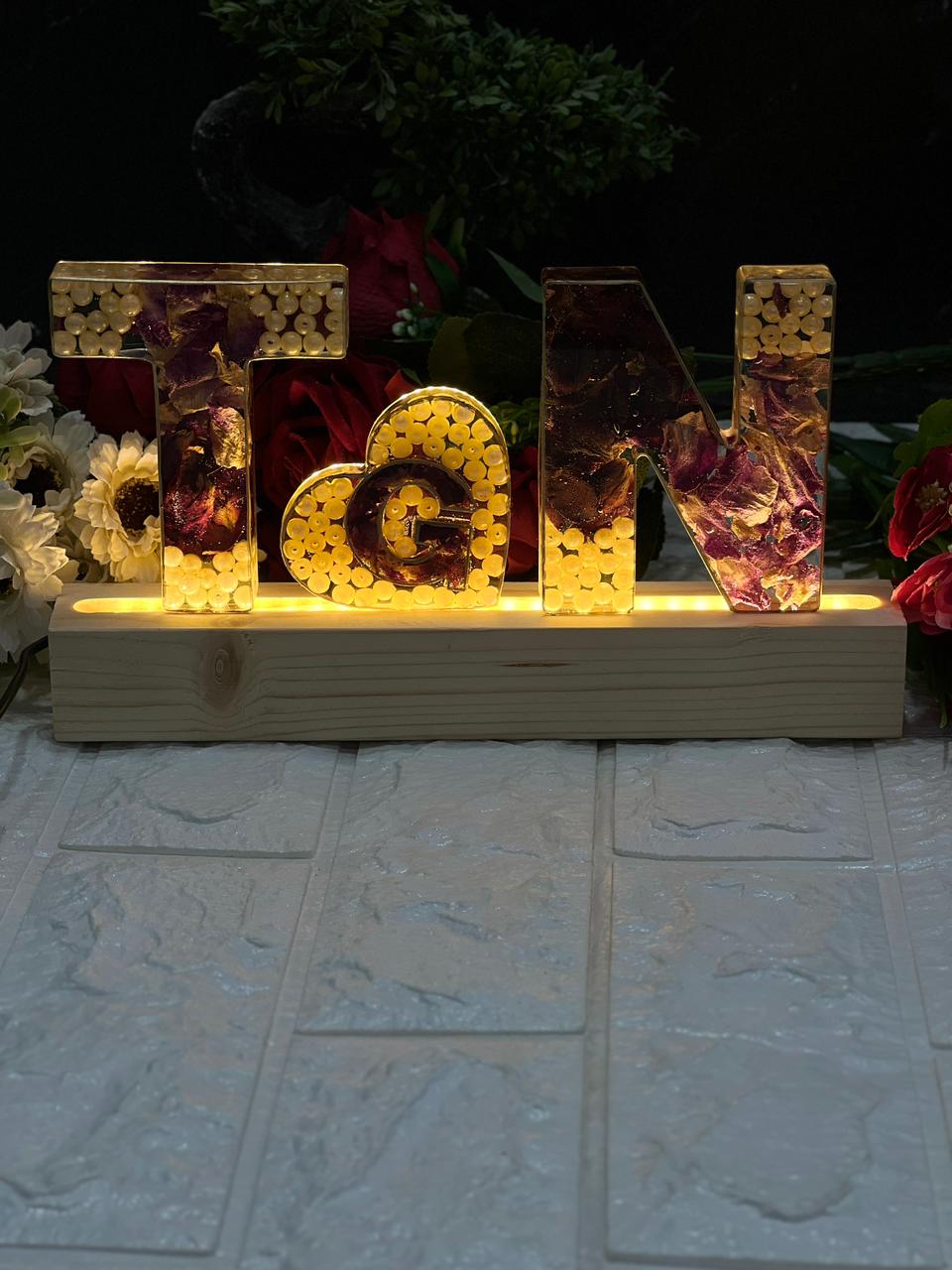 Luxury Varmala Preservation Name Initials LED Lamp | Wedding Gift