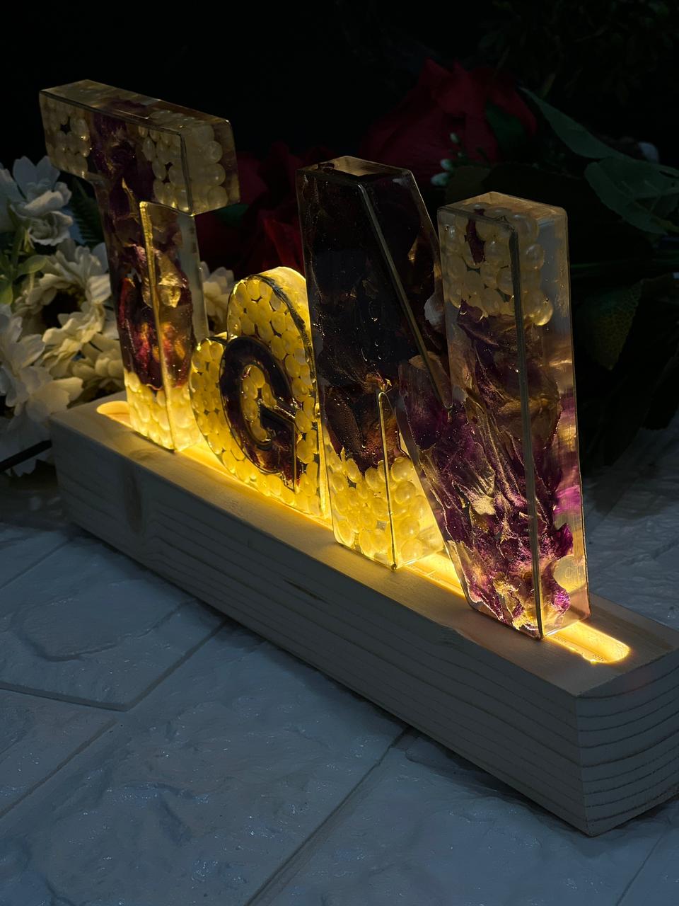Luxury Varmala Preservation Name Initials LED Lamp | Wedding Gift