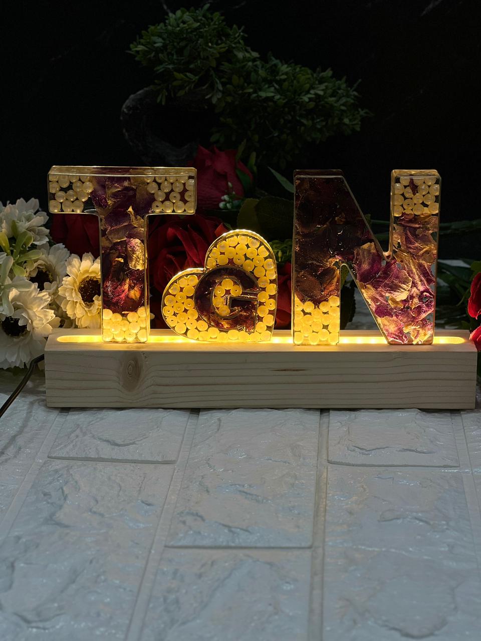 Luxury Varmala Preservation Name Initials LED Lamp | Wedding Gift