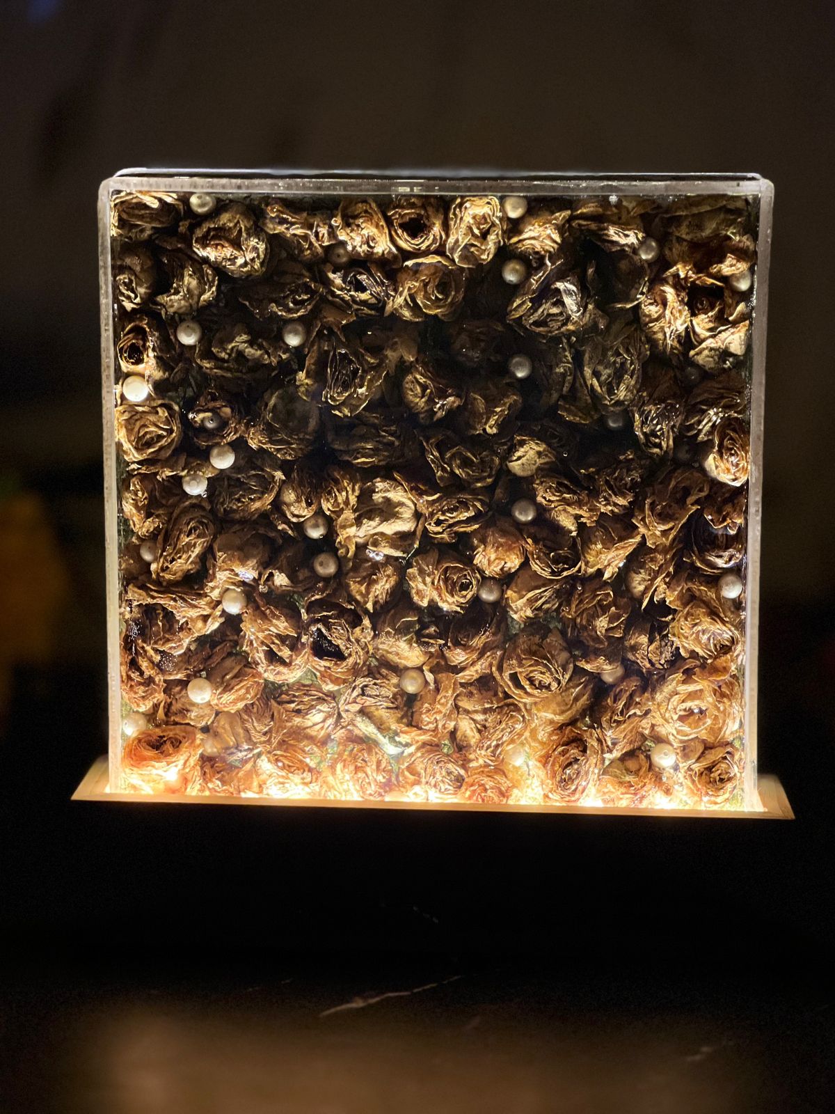 Square-Shaped Resin Varmala Preservation LED Lamp (10- inch)