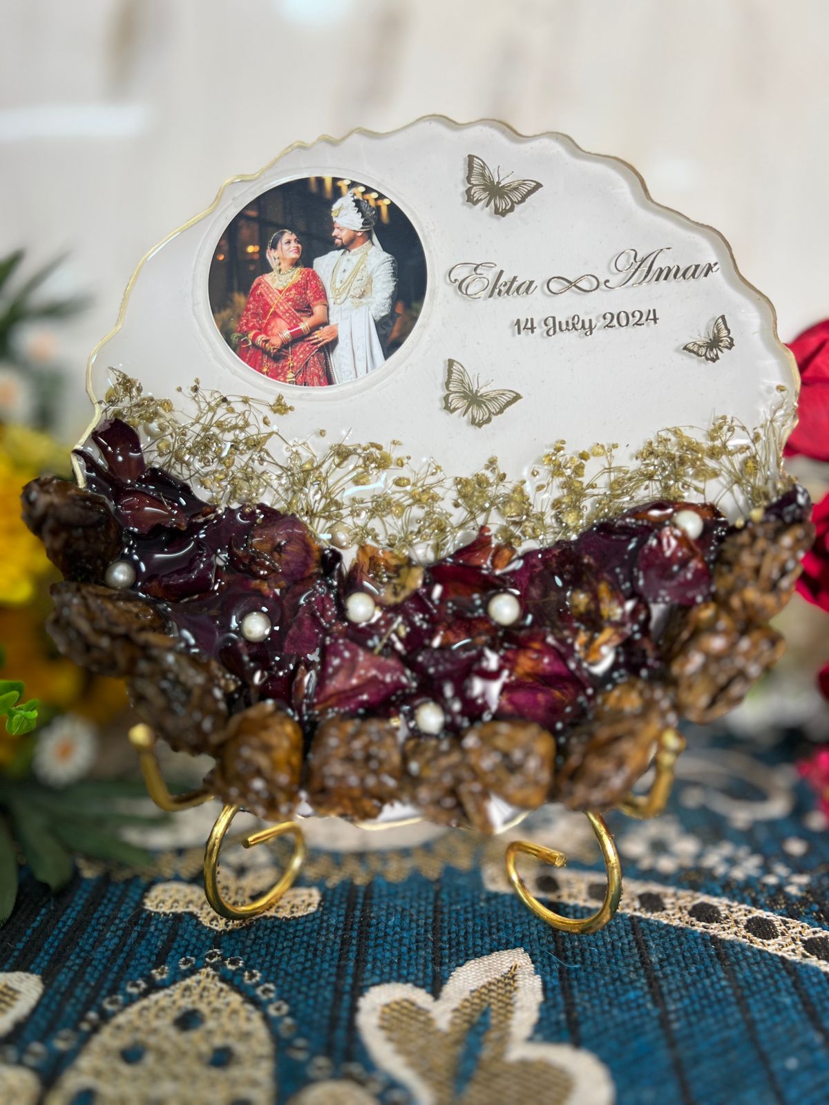 Resin Wedding Varmala Preservation Plaque