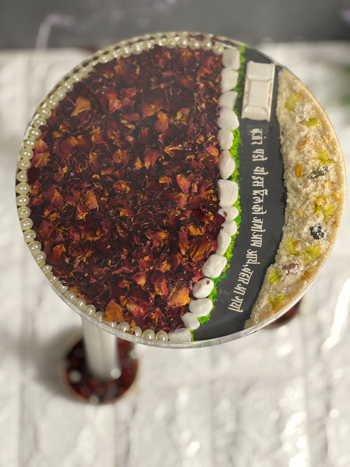 Wedding Varmala Preserved Resin Mini Table