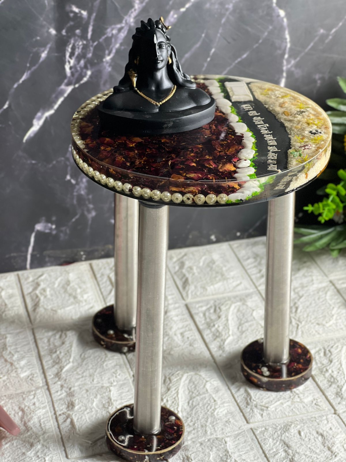 Wedding Varmala Preserved Resin Mini Table