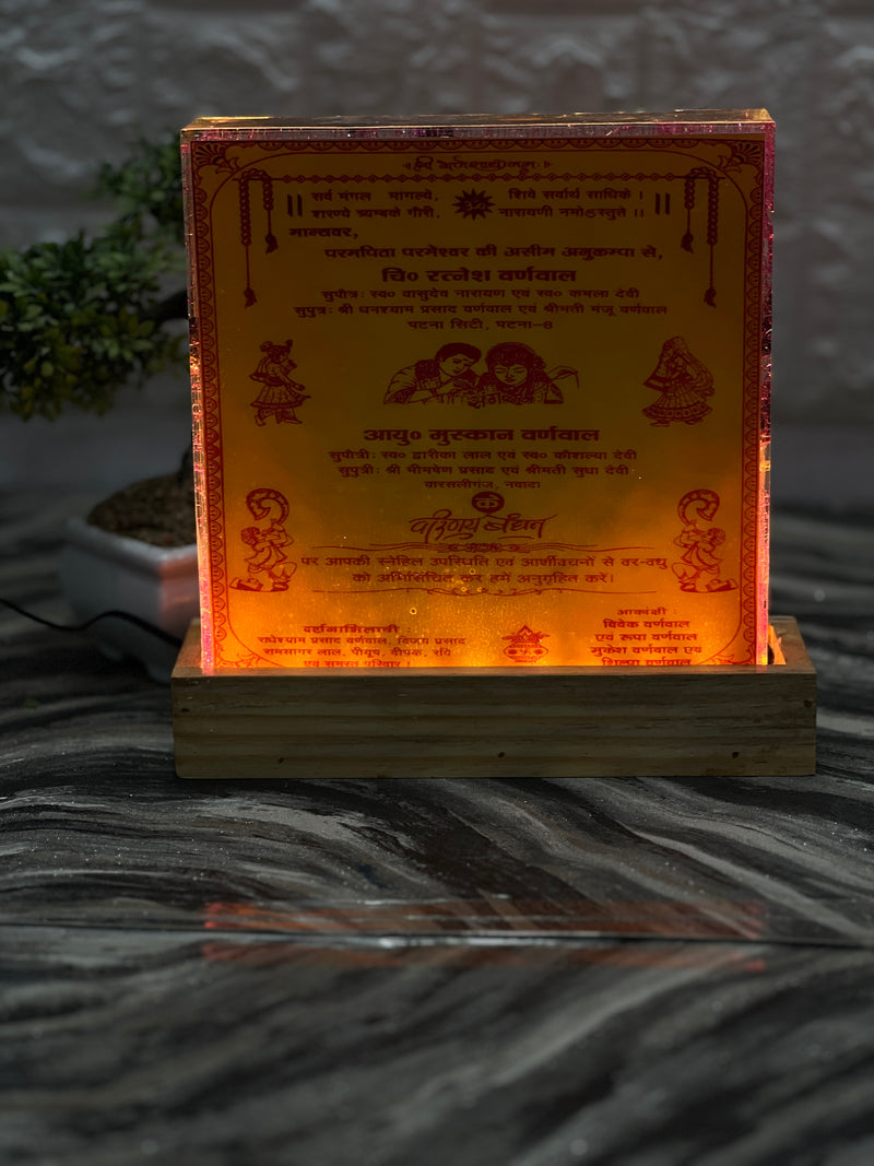 Wedding Rose Bouquet Preservation Frame | Wedding Photo & Card Preserved in LED Frame