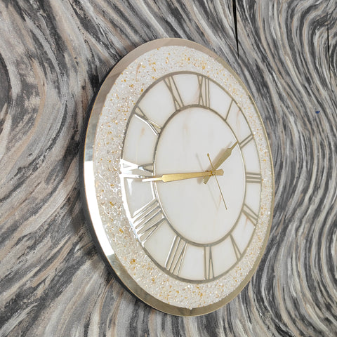 White Marble Texture Acrylic Wall Clock White Marble Texture Acrylic Wall Clock
