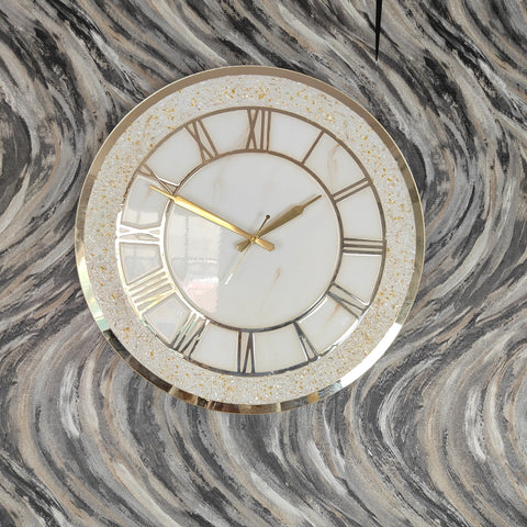 White Marble Texture Acrylic Wall Clock White Marble Texture Acrylic Wall Clock