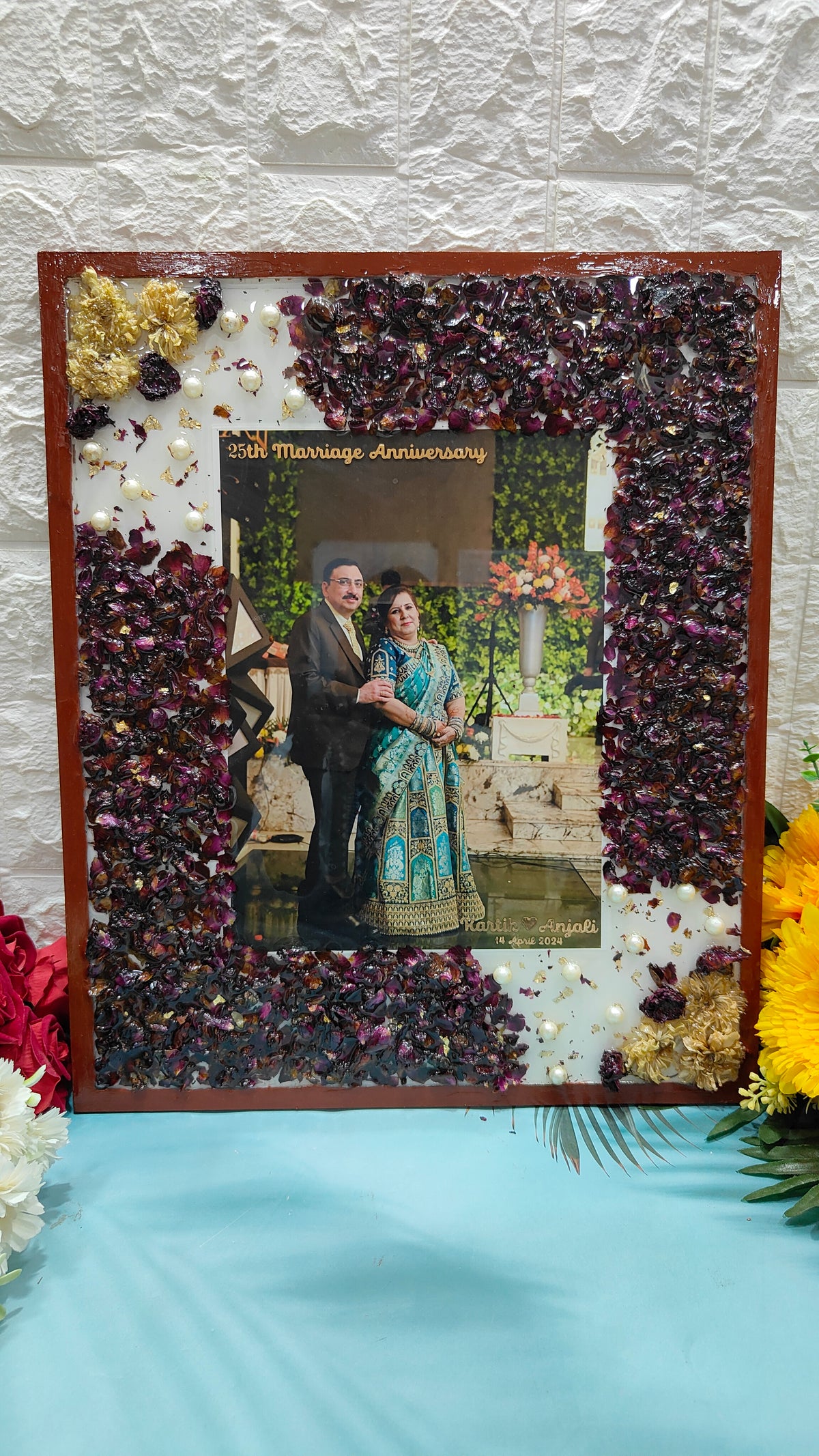 Rectangle Varmala Preserved Photo Frame for Newlyweds