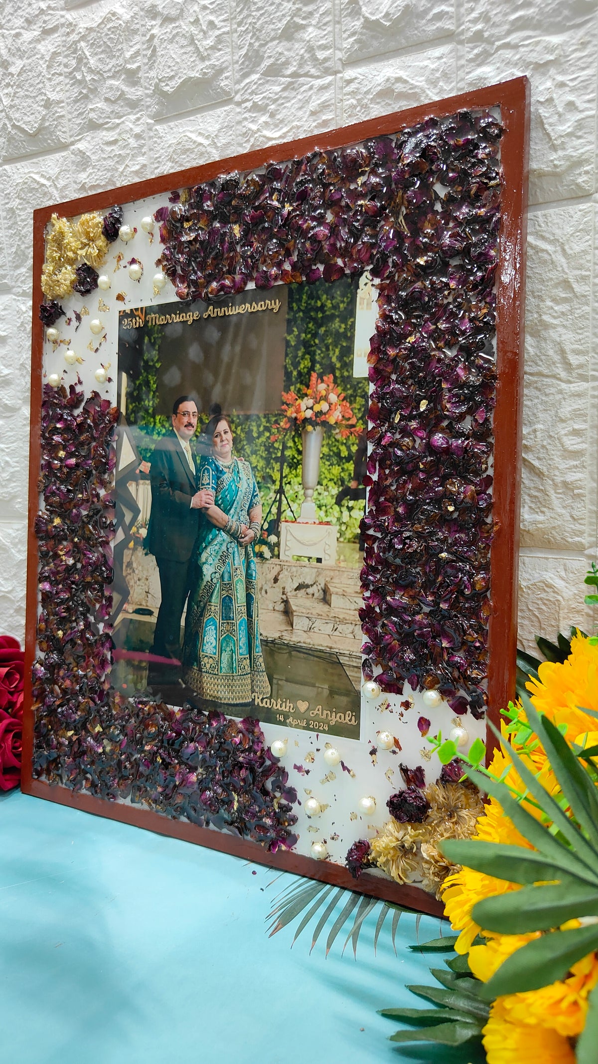 Rectangle Varmala Preserved Photo Frame for Newlyweds
