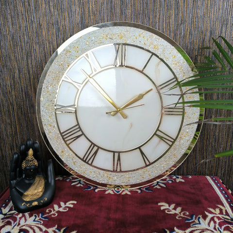 White Marble Texture Acrylic Wall Clock White Marble Texture Acrylic Wall Clock