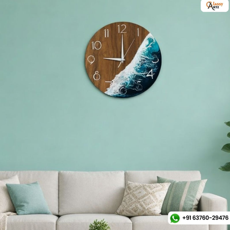 Resin Ocean Wall Clock For Home Renovation