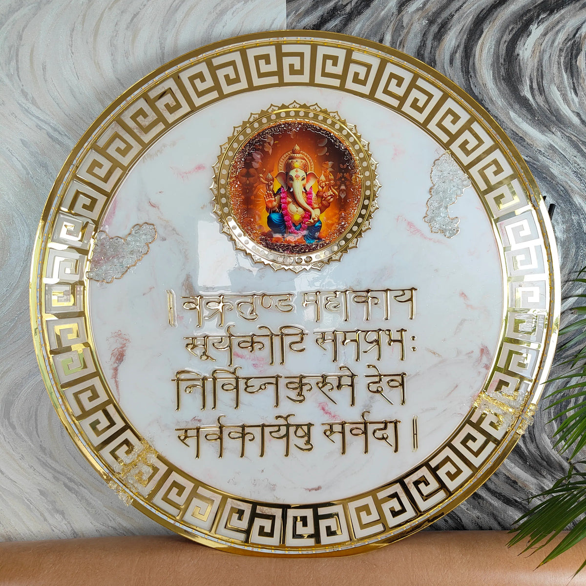 Resin Ganesha Mantra Frame with LED Lights