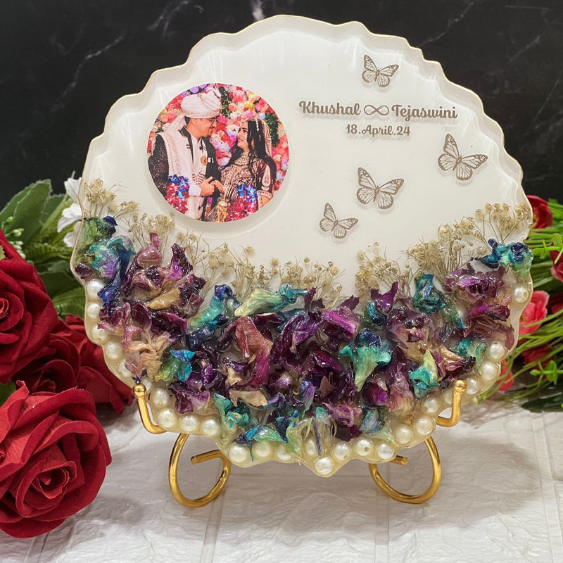 Wedding Varmala Petals Preservation Resin Photo Frame