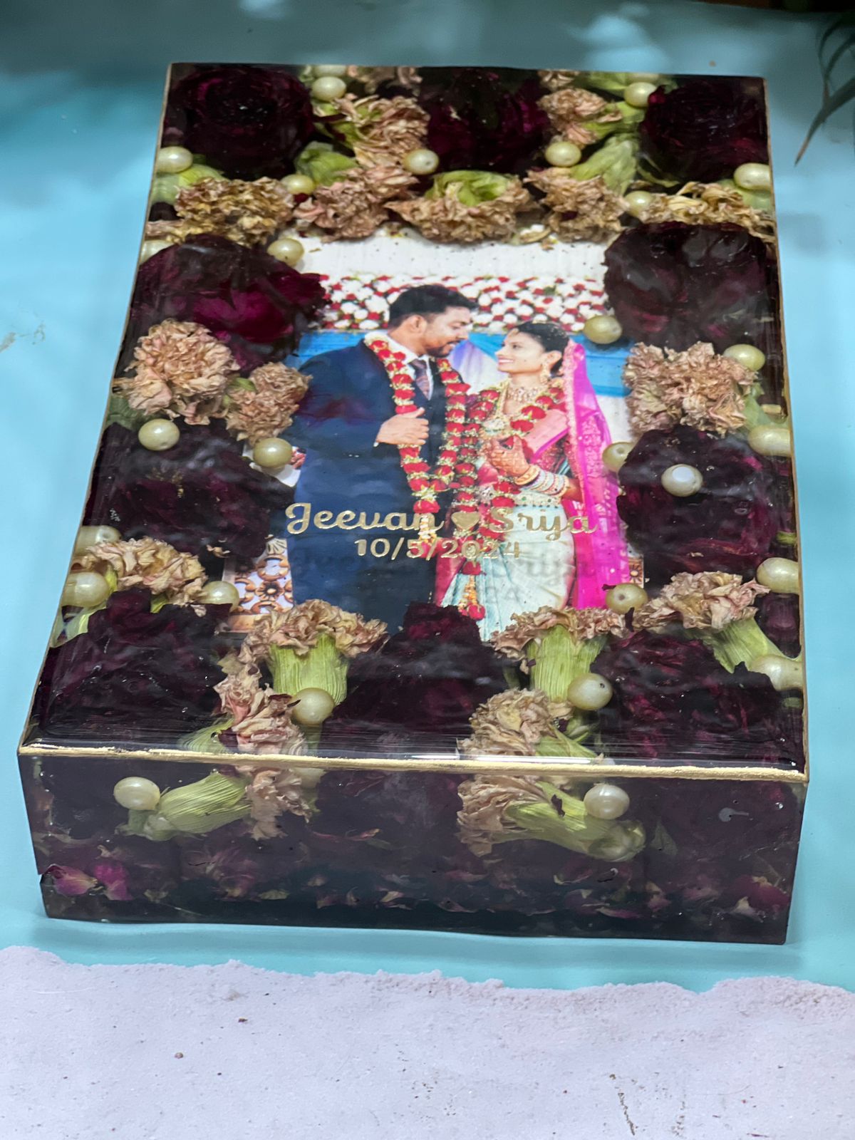 Varmala Preservation Rectangle Resin Block l Memories Preserved Keepsake