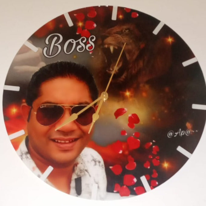 12-Inches Round Shape Acrylic Wall Clock | Gift for Boss