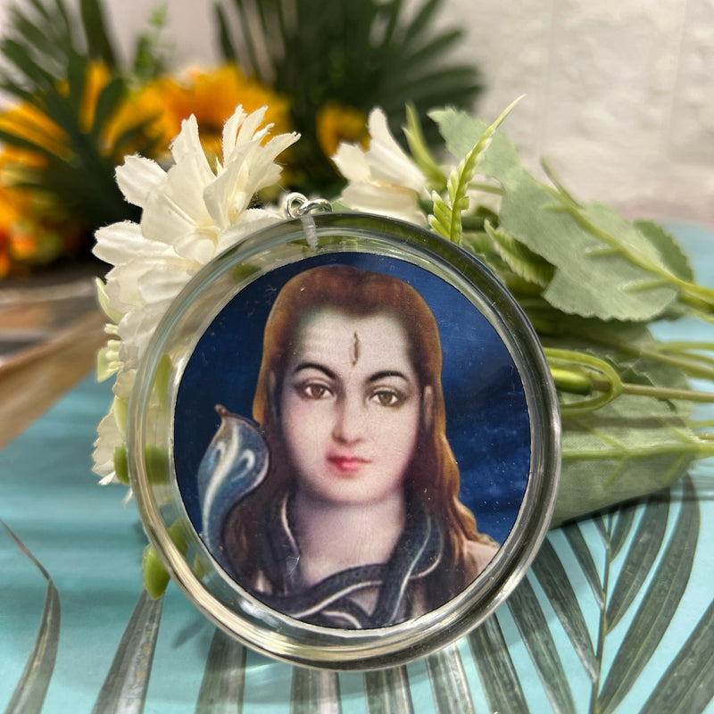 Resin photo Key chain and Bagcham with Mahakal Photo both side photo keychain