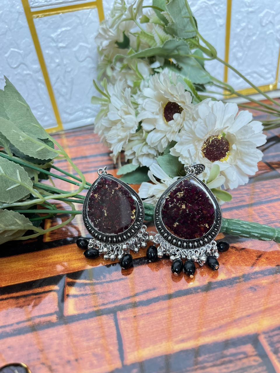 Resin Flowers completely Jewelry set with Ring, Pendent, Bracelate, Jumka, Earing, Flowers prservation