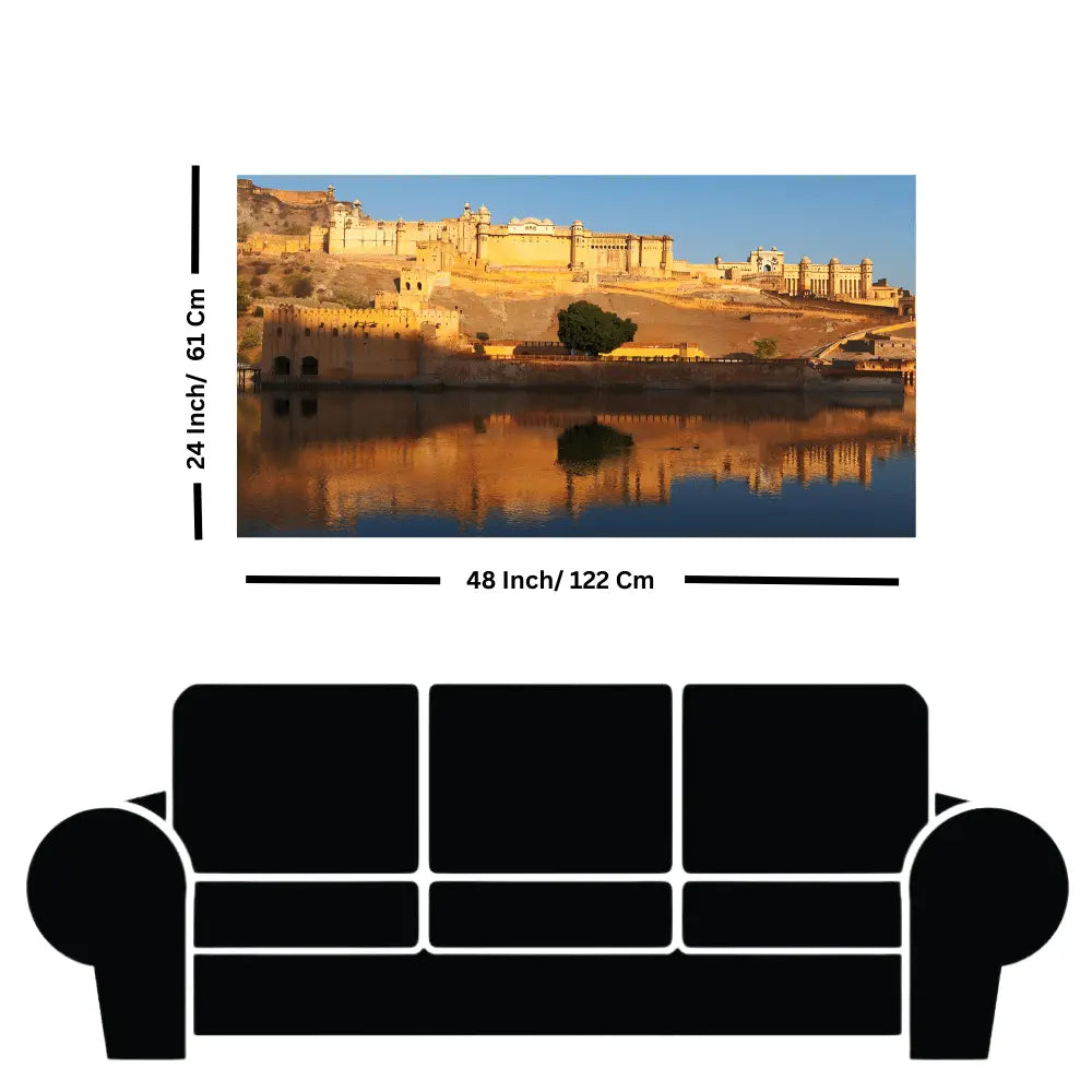 Amber fort With Sunset Canvas Painting