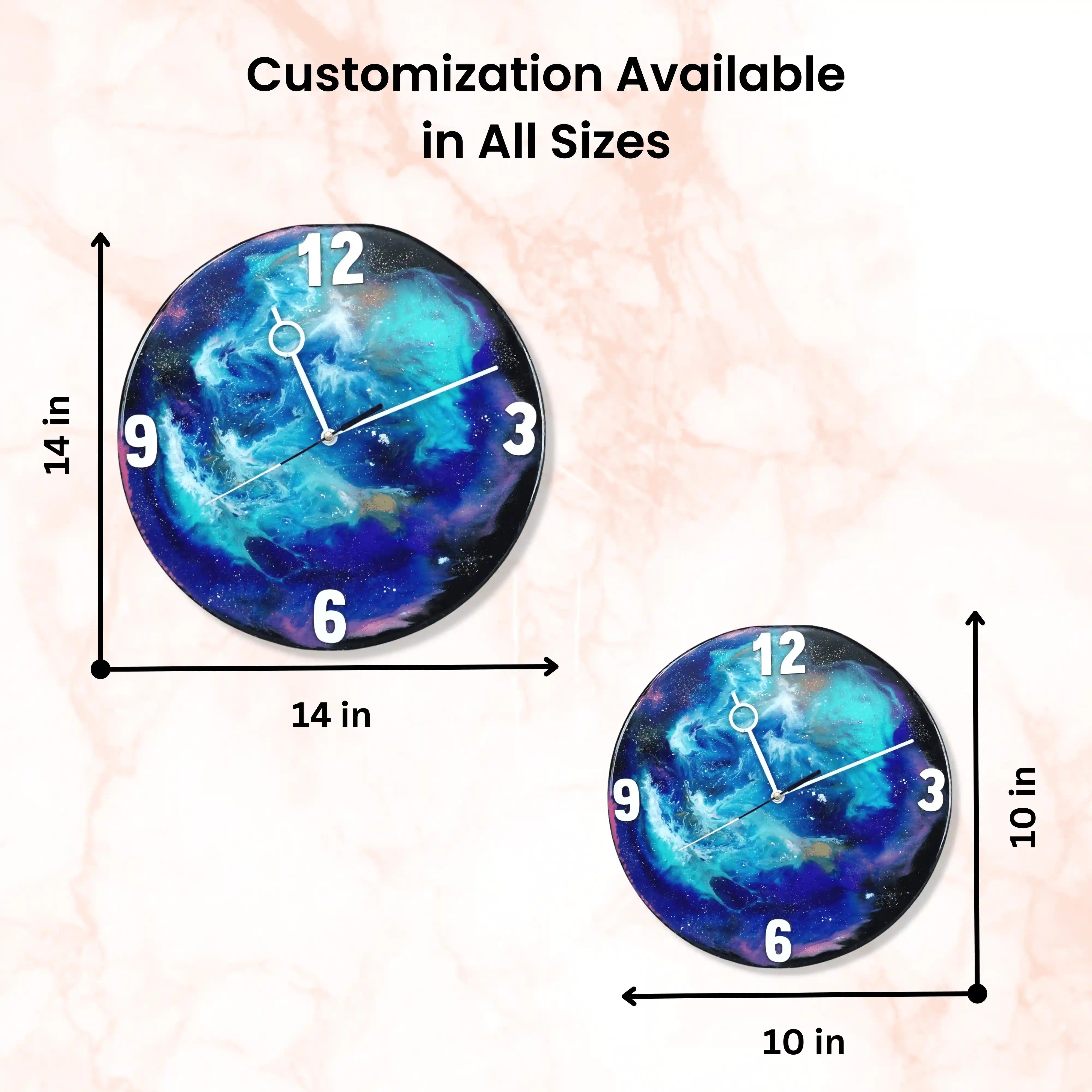 black-blue-galaxy-effect-resin-wall-clock-design black-blue-galaxy-effect-resin-wall-clock-design