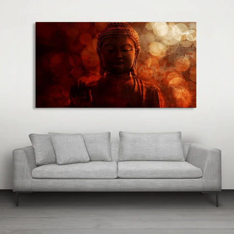 Shop Buddha Blurred Textured Red Background canvas painting for living room Shop Buddha Blurred Textured Red Background canvas painting for living room