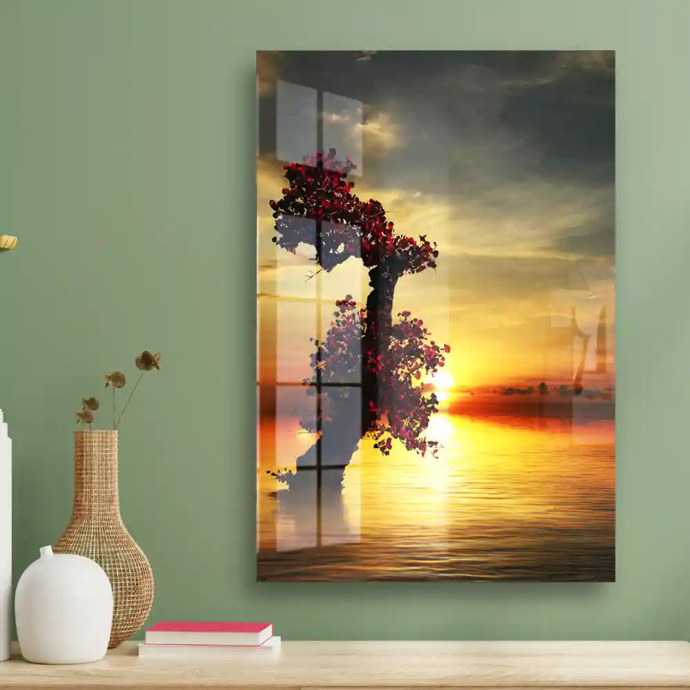 Buy Amazing Tree In The Sunset Acrylic Wall Art