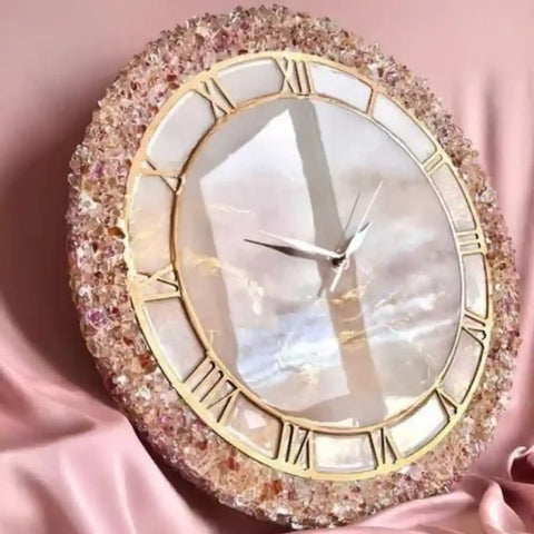 Buy Luxurious Abstract Pink Geode Theme resin wall clock Buy Luxurious Abstract Pink Geode Theme resin wall clock