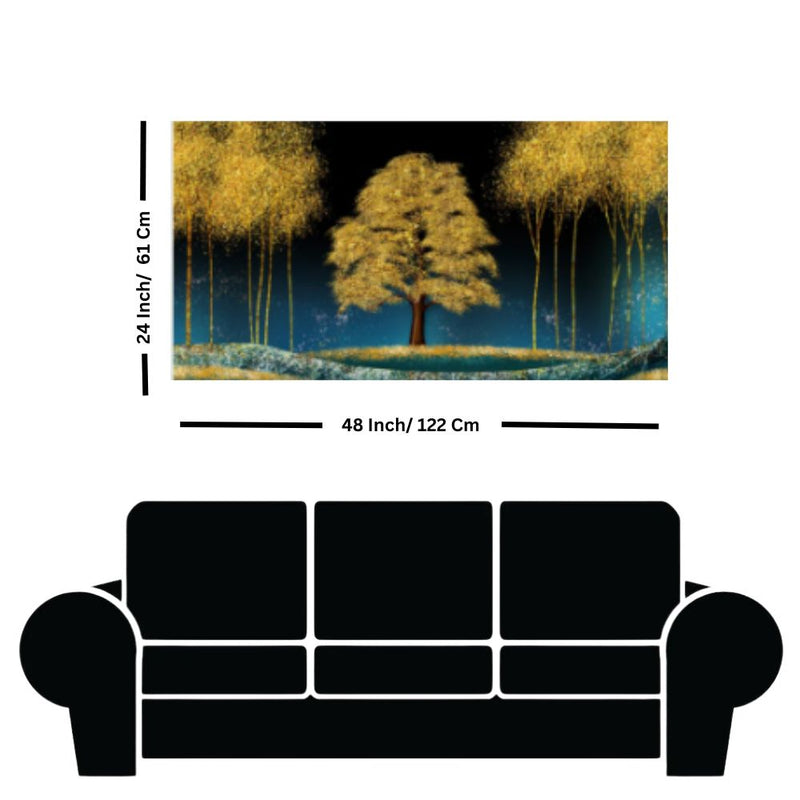 Golden Tree Canvas Wall Art Painting