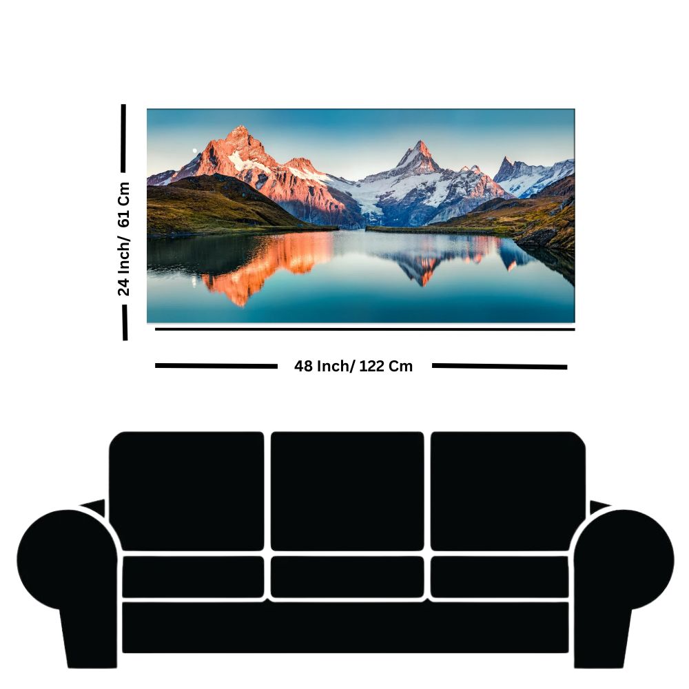 Majestic Mountain Lake Canvas Wall Painting