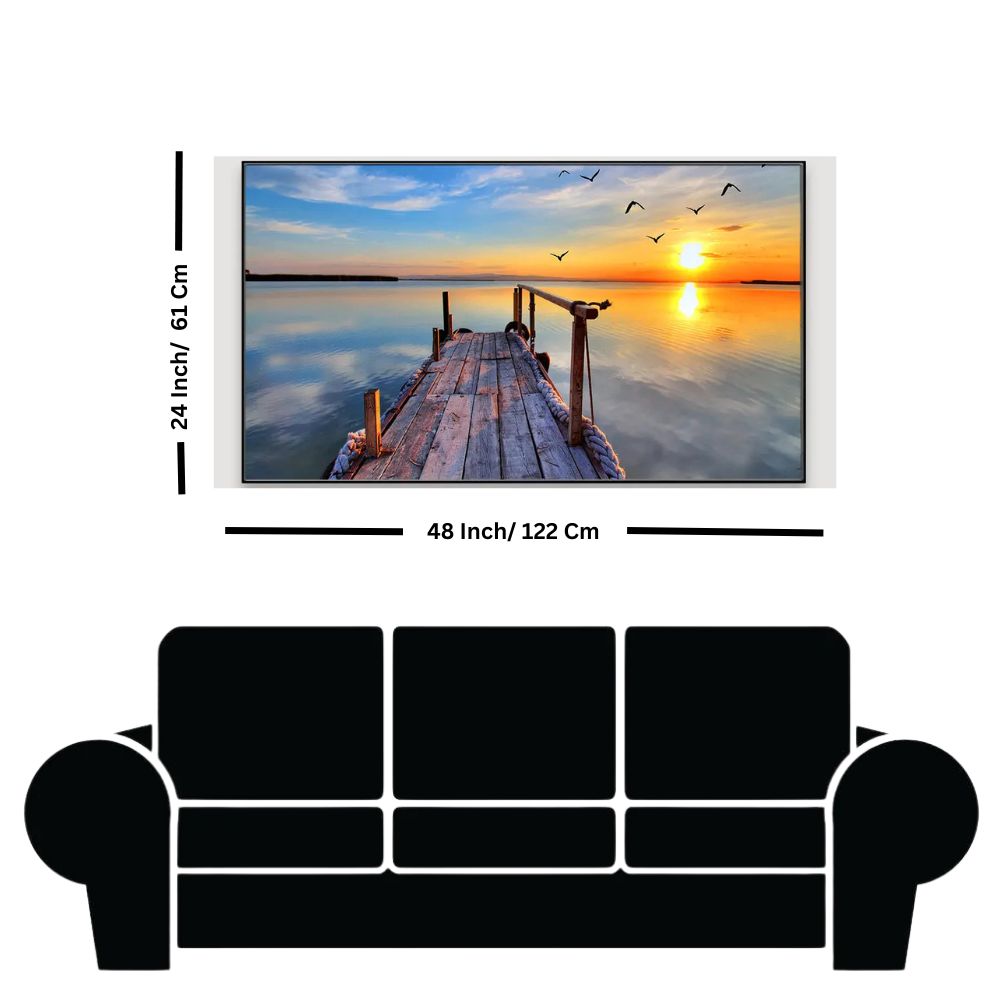 Beach Sunset Ocean Scenery Canvas Wall Painting