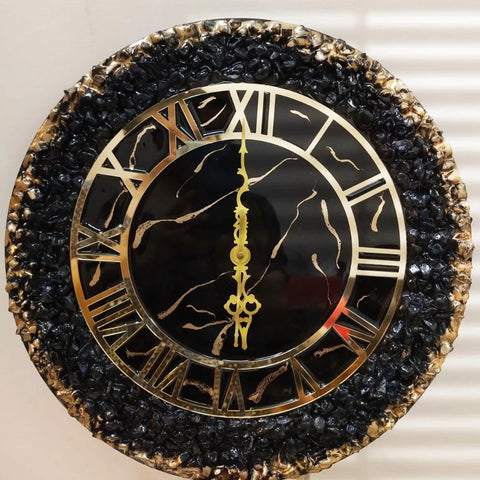 Classy Black Resin Wall Clock Classy Black Resin Wall Clock