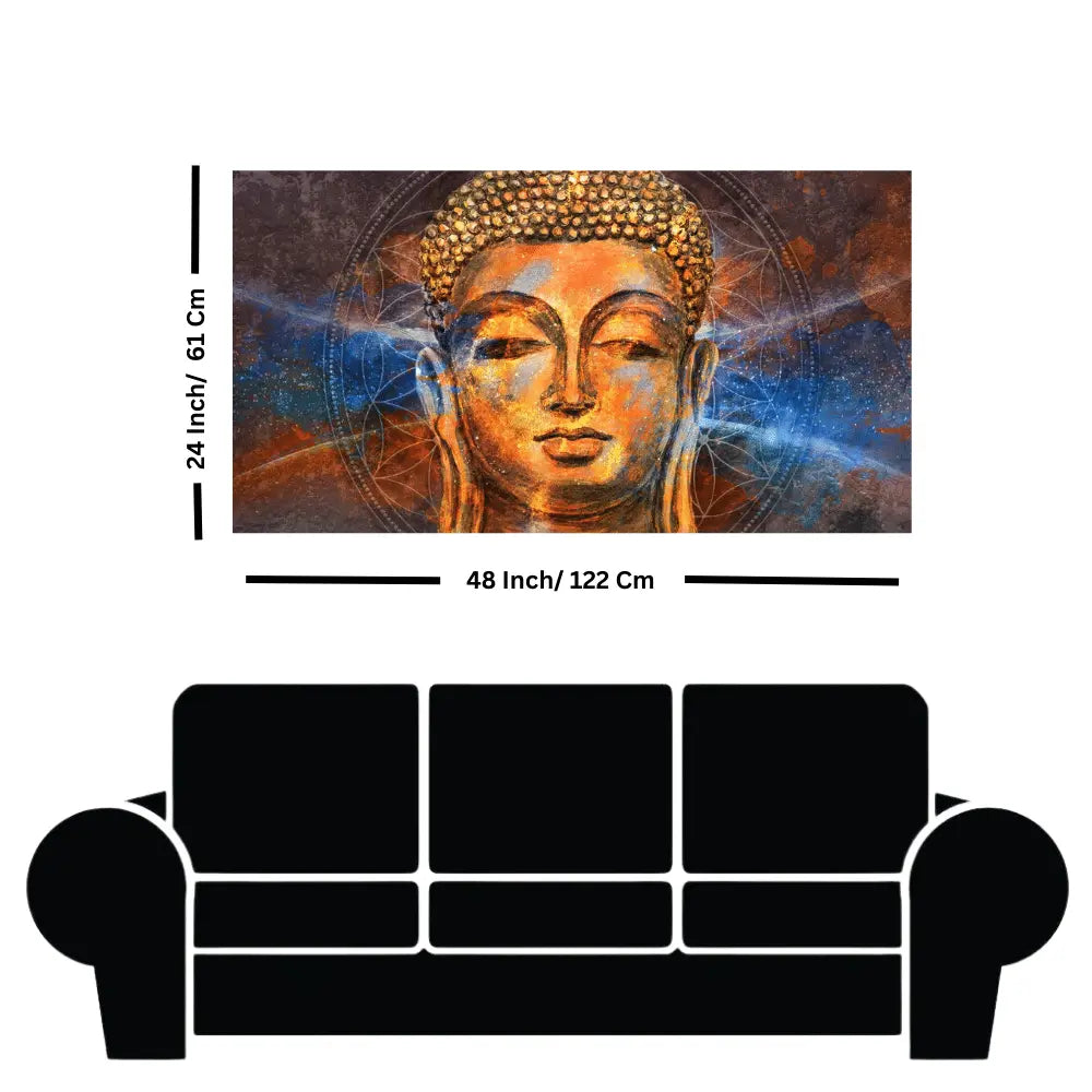 Purchase Contemporary Head of Lord Buddha canvas Purchase Contemporary Head of Lord Buddha canvas