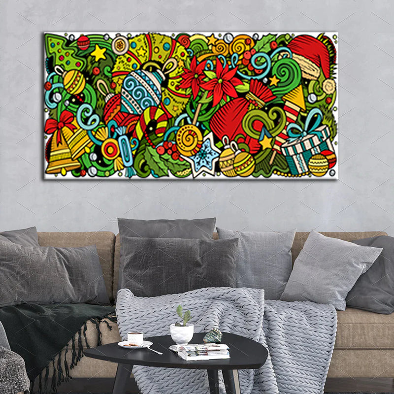 Christmas-Themed Canvas Wall Painting