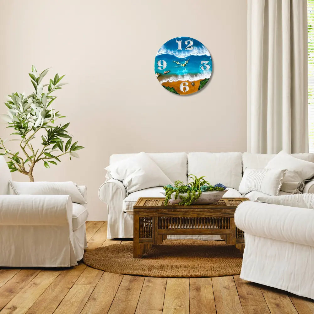 Epoxy Resin Wall Clock For Living Room Wall