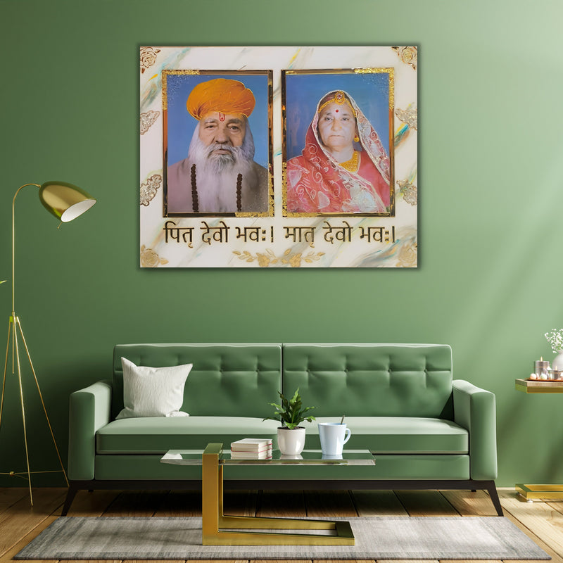 Personalized Resin Photo Frame In Marble Effect For Parents (Big)