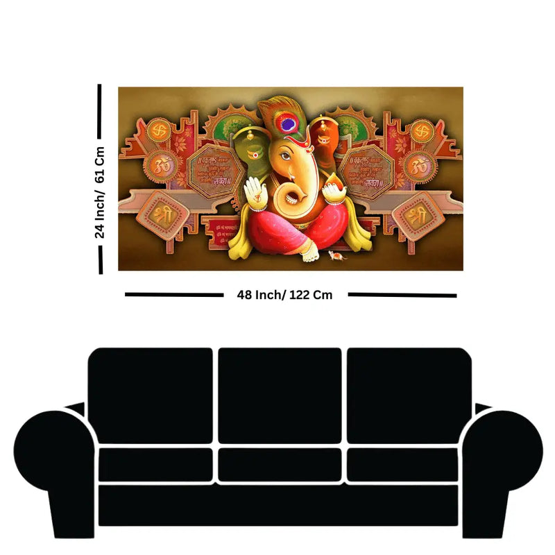 Shop Indian Ganesha with Sanskrit shloka canvas artwork
