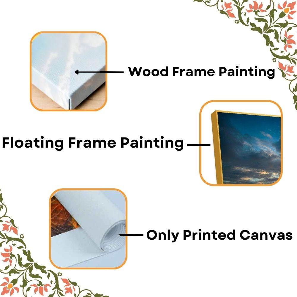 Purchase Golden Deer in Beautiful Tree and Mountain Landscape Canvas Wall Painting